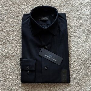 Marc Anthony Solid Black Dress Shirt
